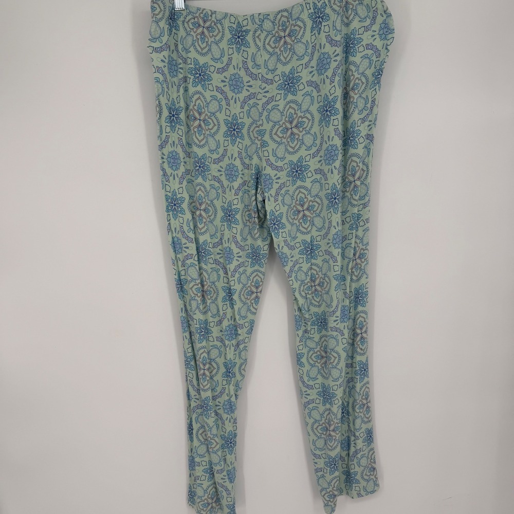 Life is Good Womens Sea Turtle Mandala Pajama Pants Blue Mint Green Large L